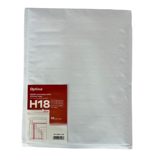 Plic Antisoc H18, 290x370mm - Ext., 270x360mm - Int., Lipire Siliconica, 10 Buc/set, Optima - Alb