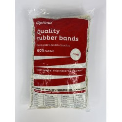 Elastice Pentru Bani, 60% Cauciuc, 1kg/punga, D 30, Grosime 1.5mm X 1.5mm, Optima - Albe