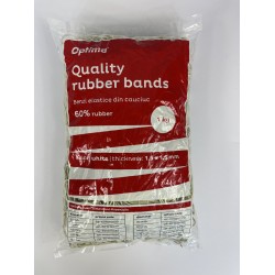 Elastice Pentru Bani, 60% Cauciuc, 1kg/punga, D 50, Grosime 1.5mm X 1.5mm, Optima - Albe