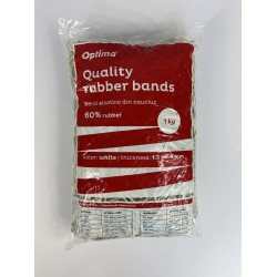Elastice Pentru Bani, 60% Cauciuc, 1kg/punga, D 60, Grosime 1.5mm X 1.5mm, Optima - Albe