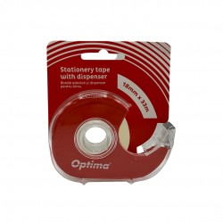 Dispenser Cu Banda Adeziva Transparenta 18mm X 33m, Optima - Transparent