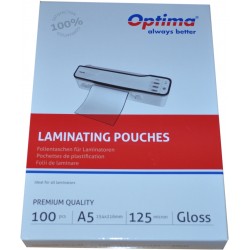 Folie Pentru Laminare, A5 (154 X 216 Mm), 125 Microni 100buc/top Optima