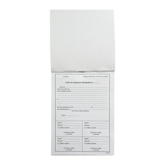 Ordin de Deplasare A5, 100 File/Carnet - Formular Delegatie