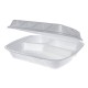 Caserole Meniu, 24x21x7 cm, 100 Buc/Set, Polistiren Expandat, 3 Compartimente, Culoare Alba, Caserole Polistiren, Caserola Unica Folosinta Polistiren, Caserole Compartimentate cu Capac, Ambalaje Catering, Caserole Fast Food, Caserola Meniu