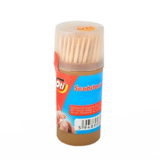 Scobitori din Lemn OTI, Lungime 65 mm,100 Buc/Tub, Scobitori din Lemn, Scobitori pentru Petreceri, Scobitori pentru Aperitive, Scobitori Festive, Scobitori pentru Picnic