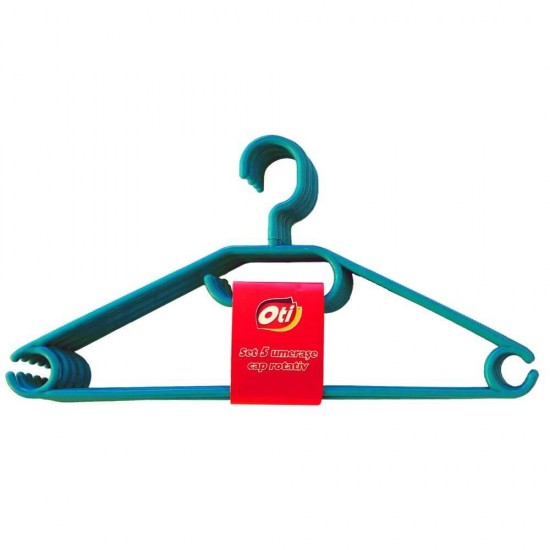 Set 5 Umerase OTI din Plastic, Cap Rotativ, Diverse Culori, Umerase Haine, Umerase Garderoba, Umerase Sifonier, Umeras din Plastic cu Cap Rotativ, Umerase pentru Haine, Umeras din Plastic pentru Haine, Umerase de Plastic, Set Umerase, Umerase Colorate