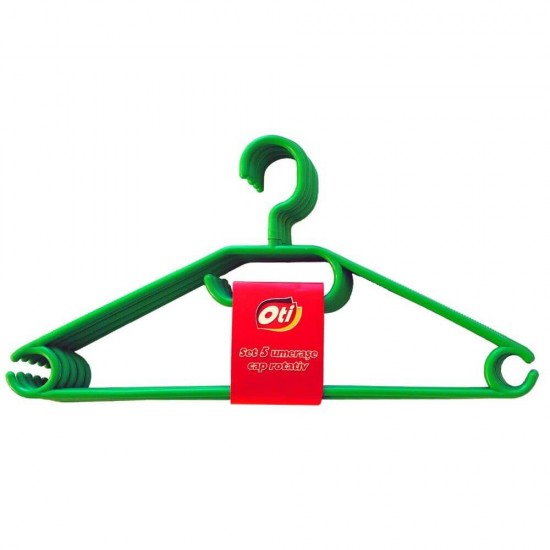 Set 5 Umerase OTI din Plastic, Cap Rotativ, Diverse Culori, Umerase Haine, Umerase Garderoba, Umerase Sifonier, Umeras din Plastic cu Cap Rotativ, Umerase pentru Haine, Umeras din Plastic pentru Haine, Umerase de Plastic, Set Umerase, Umerase Colorate