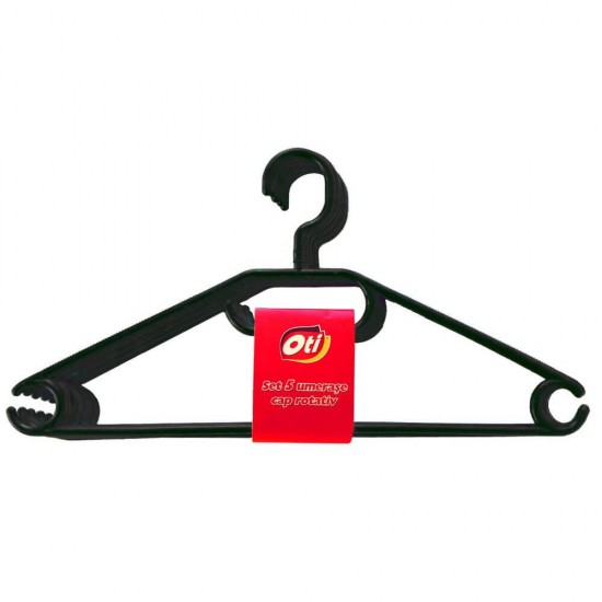 Set 5 Umerase OTI din Plastic, Cap Rotativ, Diverse Culori, Umerase Haine, Umerase Garderoba, Umerase Sifonier, Umeras din Plastic cu Cap Rotativ, Umerase pentru Haine, Umeras din Plastic pentru Haine, Umerase de Plastic, Set Umerase, Umerase Colorate