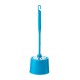 Set Toaleta cu Perie si Suport din Plastic OTI tip Italia, Culoare Albastra, Seturi de Toaleta, Perii pentru Toaleta, Set Perii WC, Set pentru Curatenie Baie, Accesorii pentru Toaleta, Perie pentru Vasul de Toaleta