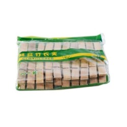 Carlige pentru Rufe, 20 Buc/Set, Lemn de Bambus, Lungime 6 cm, Culoare Natur, Carlige din Lemn pentru Rufe, Carlige din Lemn pentru Haine, Clesti pentru Rufe, Carlige de Rufe din Lemn