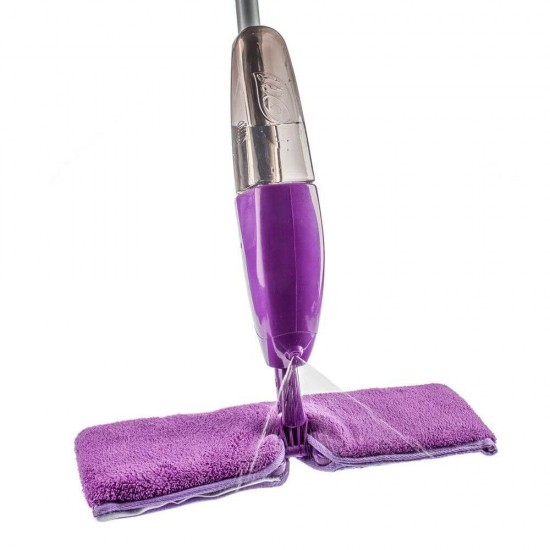Mop Plat Spray OTI cu 2 Fete, Lungime 120 cm, Microfibra, Culoare Mov/Gri, Mopuri Plate, Mopuri cu Coada Metalica, Mop Spray, Mop Tip Spray, Mop cu Spray, Mopuri Curatenie, Mopuri Menaj