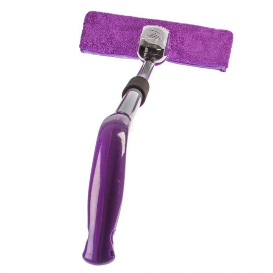 Mop Plat Spray OTI cu 2 Fete, Lungime 120 cm, Microfibra, Culoare Mov/Gri, Mopuri Plate, Mopuri cu Coada Metalica, Mop Spray, Mop Tip Spray, Mop cu Spray, Mopuri Curatenie, Mopuri Menaj