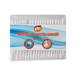 Betisoare pentru Urechi OTI, Bumbac Natural, 200 Buc/Set, Culoare Alba, Betisoare Cosmetice,Betisoare pentru Urechi, Betisoare Igiena Urechi, Betisoare din Bumbac pentru Urechi, Betisoare Curatare Urechi, Articole de Igiena