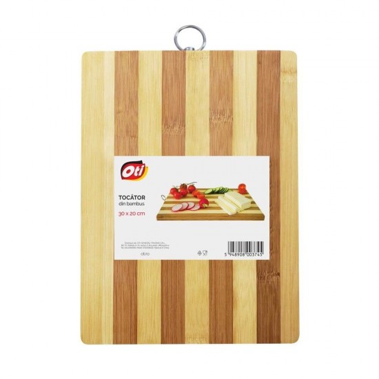 Tocator Lemn Bambus, 30x20 cm, Marimea S, Forma Dreptunghiulara, Culoare Natur, Suport de Lemn pentru Tocat, Tocator pentru Bucatarie, Tocatoare din Lemn, Fund de Lemn pentru Bucatarie, Fund Lemn pentru Taiat Legume, Ustensile pentru Bucatarie