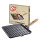 Tigaie Grill OTI din Fonta Pura cu Inductie, 26x26 cm, Maner Rabatabil, Culoare Neagra, Tigai Inductie Tigaie pentru Aragaz, Tigaie pentru Plita, Tigaie Gatire Mancare, Tigai din Fonta, Tigai pentru Mancare, Tigai Negre Fonta