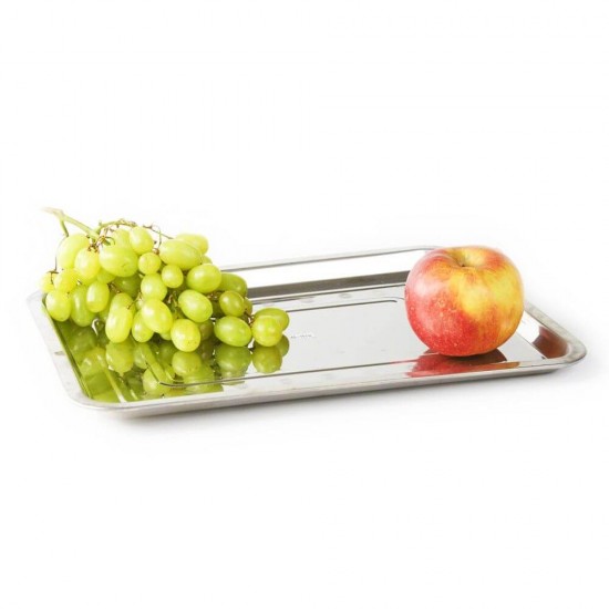 Tava Inox, 30x40 cm, Culoare Argintie, Tava de Inox, Tava din Inox Dreptunghiulara, Tava de Inox pentru Servire, Platouri si Tavi, Tavi din Inox, Tavi din Inox pentru Servire