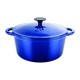 Cratita Fonta Emailata Capac, 28 cm, 5.5 L, 7 Kg, Culoare Albastra, Cratita Fonta cu Capac, Cratite din Fonta cu Capac, Cratite pentru Gatit din Fonta, Vase pentru Bucatarie, Ustensile pentru Gatit, Cratita din Fonta Emailata pentru Gatit