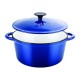 Cratita Fonta Emailata Capac, 28 cm, 5.5 L, 7 Kg, Culoare Albastra, Cratita Fonta cu Capac, Cratite din Fonta cu Capac, Cratite pentru Gatit din Fonta, Vase pentru Bucatarie, Ustensile pentru Gatit, Cratita din Fonta Emailata pentru Gatit