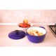 Cratita Fonta Emailata Capac, 28 cm, 5.5 L, 7 Kg, Culoare Albastra, Cratita Fonta cu Capac, Cratite din Fonta cu Capac, Cratite pentru Gatit din Fonta, Vase pentru Bucatarie, Ustensile pentru Gatit, Cratita din Fonta Emailata pentru Gatit