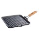 Tigaie Grill OTI din Fonta Pura cu Inductie, 22x22 cm, Maner Rabatabil, Culoare Neagra,Tigai Grill Inductie, Tigaie pentru Aragaz, Tigaie pentru Plita, Tigaie Gatire Mancare, Tigai din Fonta, Tigai pentru Mancare, Tigai Negre Fonta