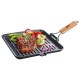 Tigaie Grill OTI din Fonta Pura cu Inductie, 22x22 cm, Maner Rabatabil, Culoare Neagra,Tigai Grill Inductie, Tigaie pentru Aragaz, Tigaie pentru Plita, Tigaie Gatire Mancare, Tigai din Fonta, Tigai pentru Mancare, Tigai Negre Fonta