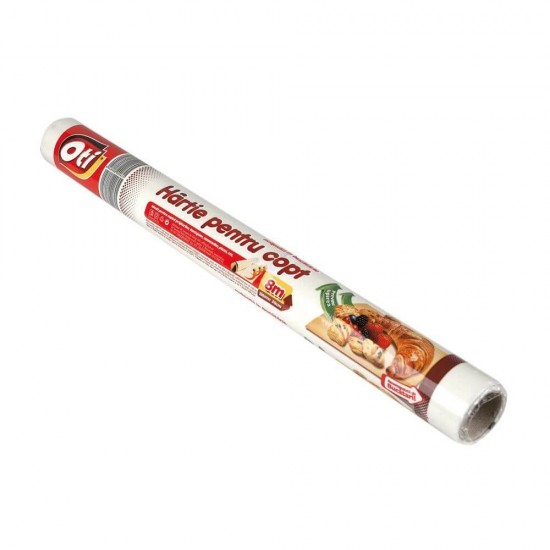 Hartie pentru Copt Oti, 38cm x 8m, Culoare Alba, Pergament pentru Tavi, Hartie Cerata de Copt, Hartie de Copt in Rola, Hartie Pergament pentru Copt, Hartie de Copt Alba, Hartie de Copt Termorezistenta, Hartie de Copt Siliconata