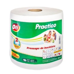 Rola Prosoape Bucatarie OTI Practico, 22x19 cm, 550 Foi/Rola, 830 g, Prosoape Hartie si Servetele in Rola, Prosoape de Hartie pentru Bucatarie, Monorola Prosoape de Bucatarie, Role Prosoape Hartie de Bucatarie
