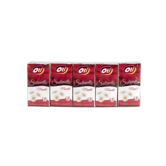 Batiste Nazale Parfumate OTI Satinatto, 3 Straturi, 10 Pachete/Set, Pafrum Musetel, Culoare Alba, Batiste Nazale Unica Folosinta, Servetele Nazale Parfumate, Batiste Parfumate din Hartie, Servetele Cosmetice, Servetele Parfumate Musetel