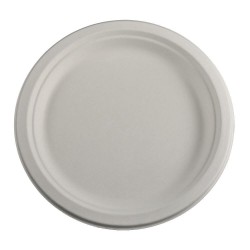 Farfurie Rotunda Biodegradabila, 22.5 cm, 50 Buc/Set, Trestie de Zahar, Farfurie Biodegradabila din Trestie de Zahar, Farfurie Patrata Biodegradabila, Farfurii Reciclabile, Farfurii Ecologice, Farfurii Biodegradabile de Unica Folosinta