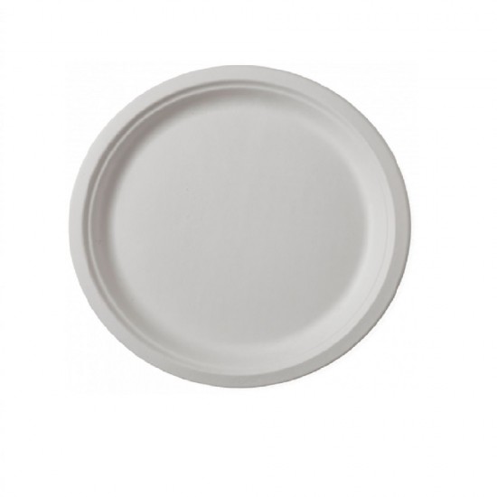 Farfurie Rotunda Biodegradabila, 25 cm, 50 Buc/Set, Trestie de Zahar, Farfurie Biodegradabila din Trestie de Zahar, Farfurie Patrata Biodegradabila, Farfurii Reciclabile, Farfurii Ecologice, Farfurii Biodegradabile de Unica Folosinta