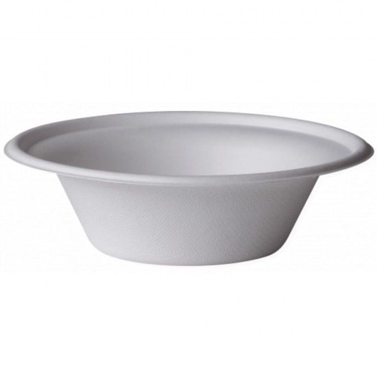 Boluri Biodegradabile, 400 ml, 50 Buc/Set, Culoare Alba, Boluri din Trestie de Zahar, Bol din Trestie de Zahar, Boluri de Unica Folosinta pentru Supe, Boluri de Unica Folosinta,  Boluri Ecologice, Boluri de Supa, Articole pentru Catering