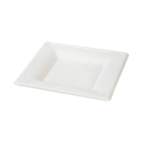 Farfurie Patrata Biodegradabila, 25x25 cm, 20 Buc/Set, Trestie de Zahar, Farfurie Biodegradabila din Trestie de Zahar, Farfurie Patrata Biodegradabila, Farfurii Reciclabile, Farfurii Ecologice, Farfurii Biodegradabile de Unica Folosinta