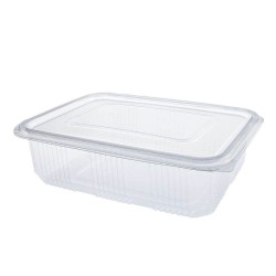 Caserole Capac Atasat, 190x120x70 mm, 100 Buc/Set, 1000 ml, Plastic Transparent, Caserole de Unica Folosinta, Caserole cu Capac din Plastic, Caserole din Plastic, Caserole Catering, Caserola cu Capac, Set de Caserole din Plastic