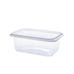 Caserola de Unica Folosinta cu Capac Atasat din PET, 200x130x70 mm, 100 Buc/Set, 1500 ml, Plastic Transparent, Caserole de Unica Folosinta, Caserole cu Capac din Plastic, Caserole din Plastic, Caserole Catering, Set Caserole din Plastic