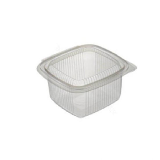 Caserole Capac Atasat, 125x110x60 mm, 100 Buc/Set, 375 ml, Plastic Transparent, Caserole de Unica Folosinta, Caserole cu Capac din Plastic, Caserole din Plastic, Caserole Catering, Caserola cu Capac, Set de Caserole din Plastic