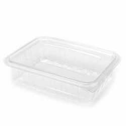 Caserole Capac Atasat, 185x125x55 mm, 100 Buc/Set, 750 ml, Plastic Transparent, Caserole de Unica Folosinta, Caserole cu Capac din Plastic, Caserole din Plastic, Caserole Catering, Caserola cu Capac, Set de Caserole din Plastic