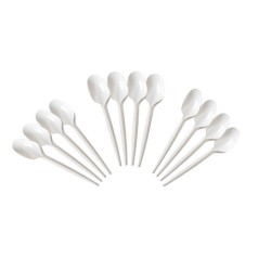 Lingurite Plastic Unica Folosinta OTI, 100 Buc/Set, Lungime 12 cm, Culoare Alba, Lingurite pentru Desert, Lingurite din Plastic pentru Prajituri, Set de Lingurite de Unica Folosinta, Set de Lingurite Plastic, Tacamuri de Unica Folosinta