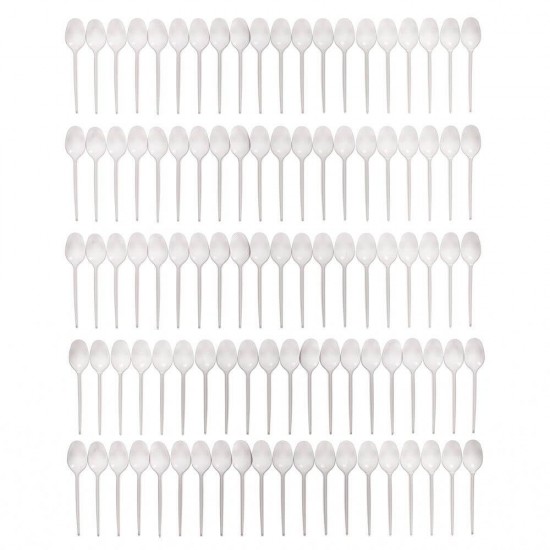 Lingurite Plastic Unica Folosinta OTI, 100 Buc/Set, Lungime 12 cm, Culoare Alba, Lingurite pentru Desert, Lingurite din Plastic pentru Prajituri, Set de Lingurite de Unica Folosinta, Set de Lingurite Plastic, Tacamuri de Unica Folosinta