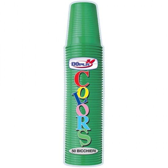 Pahare Plastic OTI Dopla, 50 Buc/Set, 200 ml, Culoare Verde, Pahare din Plastic de Unica Folosinta, Pahare Verzi de Unica Folosinta, Set Pahare de Unica Folosinta, Vesela de Unica Folosinta, Pahare de Plastic la Set, Pahare Plastic Catering