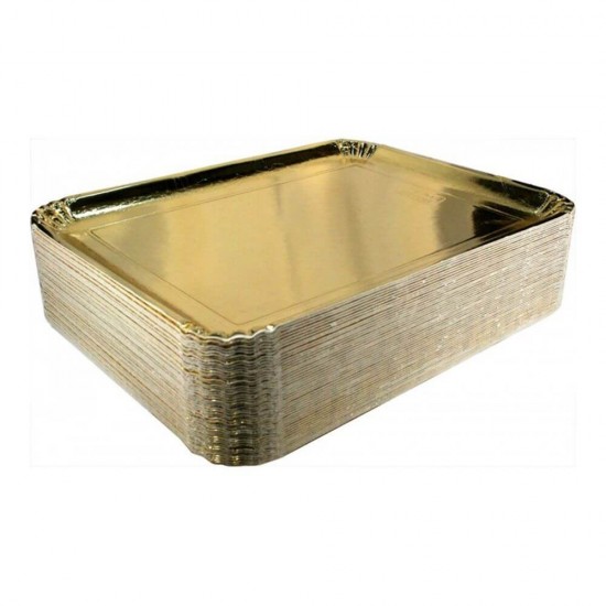 Tavite T10, 19.5x23 cm, 100 Buc/Set, Carton Auriu, Tavite Unica Folosinta, Tavite de Carton Auriu, Tavite din Carton, Tavite de Carton Patiserii, Tavite Catering, Tavite Aurii pentru Prajituri, Suporturi Carton pentru Parjituri, Platouri Cofetarie