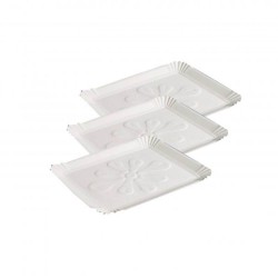 Tavite OTI T11, 23x24.5 cm, 100 Buc/Set, Carton Alb Duplex 300 g/mÂ², Tavite Unica Folosinta, Tavite de Carton, Tavite din Carton, Tavite de Carton Patiserii, Tavite Catering, Tavite Prajituri, Suporturi Carton pentru Parjituri, Platouri Cofetarie
