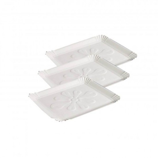 Tavite OTI T11, 23x24.5 cm, 100 Buc/Set, Carton Alb Duplex 300 g/mÂ², Tavite Unica Folosinta, Tavite de Carton, Tavite din Carton, Tavite de Carton Patiserii, Tavite Catering, Tavite Prajituri, Suporturi Carton pentru Parjituri, Platouri Cofetarie