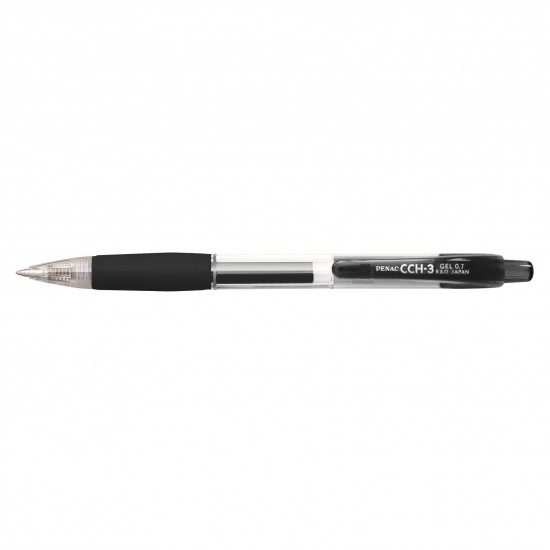 Pix Cu Gel Penac Cch-3, Rubber Grip, 0.7mm, Corp Transparent - Scriere Neagra