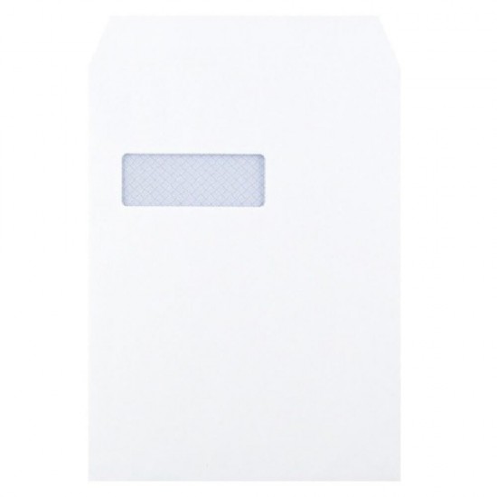 Plicuri Albe C4 cu Fereastra Stanga, Dimensiune 229x324 mm, 100 Buc/Bax, Lipire Autoadeziva