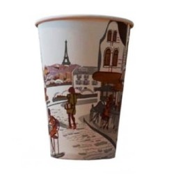 Set 100 Pahare din Carton 12 Oz, 330 ml, Model City Life, Pahare Carton Bauturi Calde sau Reci, Pahare Carton To Go, Pahare Coffee To Go, Bax Pahare Automate Cafea, Ambalaje Pahare Carton, Pahare Carton Imprimate To Go, Pahare Imprimate Model To Go