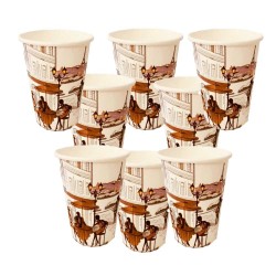 Set 100 de Pahare City Life din Carton, 166 ml, 6.5 Oz, Set 100 de Pahare din Carton, Pahar din Carton pentru Bauturi, City Life Set Pahare Carton, Pahare Cafea Carton, Pahare Take Away 6.5 Oz, Pahare din Carton pentru Cafea