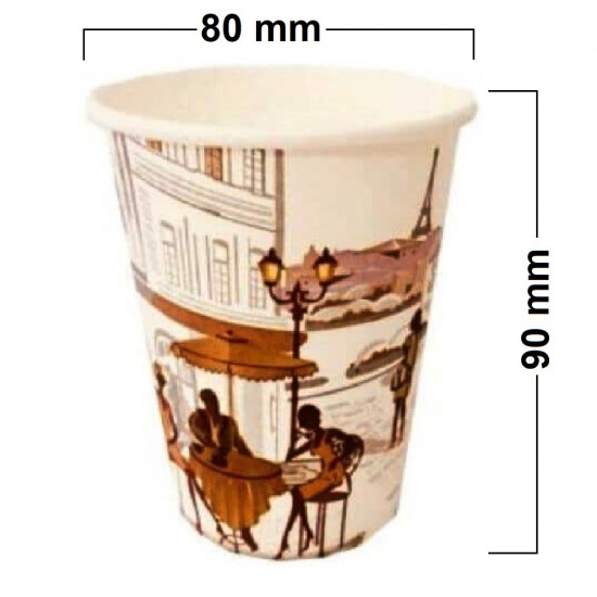 Pahare din Carton 8 Oz Model City Life (250 ml), 100 Buc/Bax, Pahare Bauturi Calde, Pahare Bauturi Reci, Pahare de Cafea, Pahare pentru Cafea, Pahare din Carton, Pahare City Life, Pahare Model City Life, Pahare Bauturi Calde