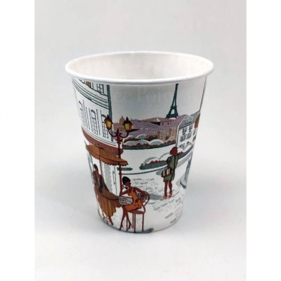 Pahare din Carton 8 Oz Model City Life (250 ml), 100 Buc/Bax, Pahare Bauturi Calde, Pahare Bauturi Reci, Pahare de Cafea, Pahare pentru Cafea, Pahare din Carton, Pahare City Life, Pahare Model City Life, Pahare Bauturi Calde