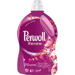 PERWOLL Renew &amp; Blossom 3 in 1, Detergent Lichid Ideal pentru Toate Tipurile de Tesut, Parfum Floral, 60 Spalari, Cantitate 3 L