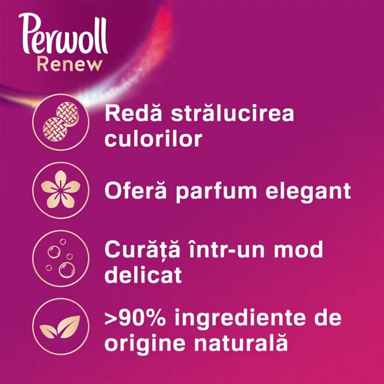 PERWOLL Renew &amp; Blossom 3 in 1, Detergent Lichid Ideal pentru Toate Tipurile de Tesut, Parfum Floral, 60 Spalari, Cantitate 3 L